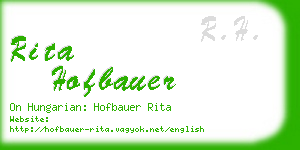 rita hofbauer business card